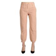 Beige Cropped Katoenen Broek Ermanno Scervino , Beige , Dames