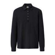 Ischia Polo Shirt met Lange Mouwen Massimo Alba , Black , Heren