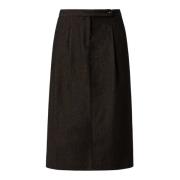 Midi Rok met Regular Fit en Plooien Massimo Alba , Brown , Dames