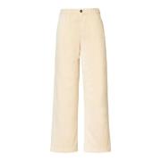 Gestreepte katoen/kasjmier hoge taille broek Massimo Alba , Beige , Da...