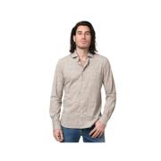 Beige Stretch Shirt Orian , Beige , Heren