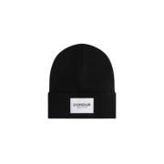 Logo Wollen Hoed Baret Dondup , Black , Heren