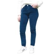 Corduroy Slim 7/8 Broek Islow , Blue , Dames