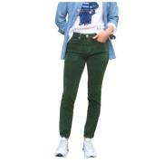 Corduroy Slim 7/8 Broek Islow , Green , Dames