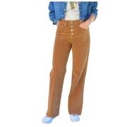 Manon Wijde Broek met Knoopsluiting Islow , Brown , Dames