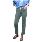 Camille Crop Flare Jeans met rafelige zoom Denim Studio , Green , Dame...