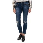 Blauwe Destroyed Boyfriend Jeans met Versierde Zakken Liu Jo , Blue , ...