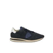 Blauwe Leren Tropez Mondial Sneakers Philippe Model , Blue , Heren