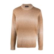 Round-neck Knitwear Roberto Collina , Beige , Heren