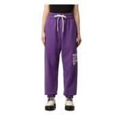 Logo Print Katoenen Jeans Broek Pharmacy Industry , Purple , Dames