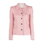 Rood Roze Sequin Tweed Jas Alessandra Rich , Pink , Dames