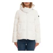 Witte Halflange Donsjas Peuterey , White , Dames