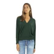 Merino Wol Pico Jersey Zanone , Green , Dames