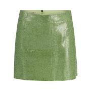 Groene Rhinestone A-lijn Minirok Nué , Green , Dames