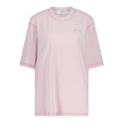 T-Shirt met Geborduurd Logo Ami Paris , Pink , Heren
