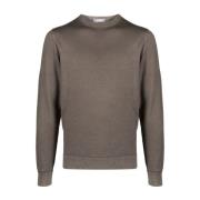 Italiaanse Wol Crew-Neck Gebreide Trui Jacob Cohën , Beige , Heren