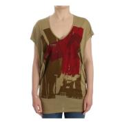 Groene Print Korte Mouw T-shirt Costume National , Green , Dames