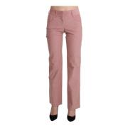 Pink Mid Waist Straight Trouser Cotton Pants Ermanno Scervino , Pink ,...