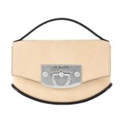 Swing Mini Beige Kalfsleren Tas Durazzi Milano , Beige , Dames