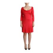 Rode Sheath Jurk met Diepe Ronde Hals John Galliano , Red , Dames