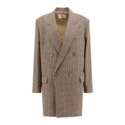 Beige Blazer met Peak Revers Ami Paris , Beige , Dames