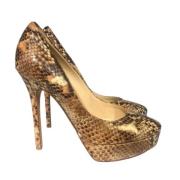 Pre-owned Leather heels Jimmy Choo Pre-owned , Beige , Dames