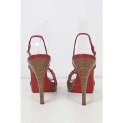 Pre-owned Leather heels Christian Louboutin Pre-owned , Red , Dames