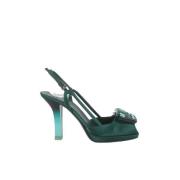 Pre-owned Velvet heels Prada Vintage , Green , Dames