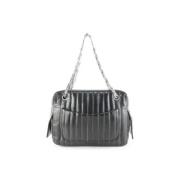 Tweedehands Zwarte Stoffen Tas Chanel Vintage , Black , Dames