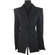 Pre-owned Wool outerwear Mugler Pre-owned , Black , Dames
