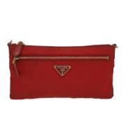 Rode Prada Clutch Prada Vintage , Red , Dames