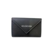Pre-owned Leather wallets Balenciaga Vintage , Gray , Unisex