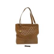 Tweedehands Bruine Canvas Chanel Schoudertas Chanel Vintage , Brown , ...