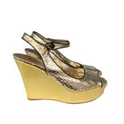 Pre-owned Leather sandals Prada Vintage , Gray , Dames