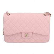Tweedehands Roze Leren Klassieke Flap Tas Chanel Vintage , Pink , Dame...