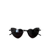 Zwarte Metalen Zonnebril, Loulou Model Saint Laurent Vintage , Black ,...