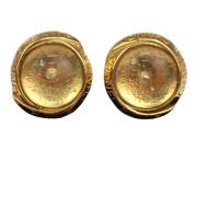 Pre-owned Metal earrings Chanel Vintage , Yellow , Dames