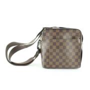 Bruine Stoffen Schoudertassen Louis Vuitton Vintage , Brown , Unisex