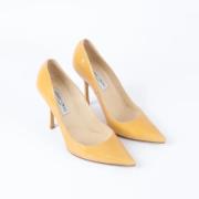 Pre-owned Leather heels Jimmy Choo Pre-owned , Yellow , Dames