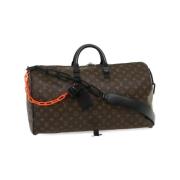 Tweedehands Zwart Canvas Keepall Louis Vuitton Vintage , Brown , Dames