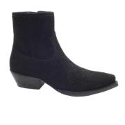 Pre-owned Suede boots Saint Laurent Vintage , Black , Dames