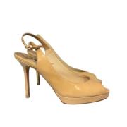 Pre-owned Leather heels Jimmy Choo Pre-owned , Beige , Dames