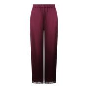 Elegante Kantwijde Broek Semicouture , Purple , Dames