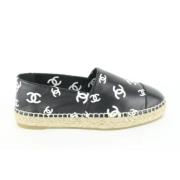 Vintage Leren Espadrilles - Tweedehands Platte Schoenen Chanel Vintage...