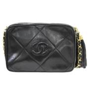 Tweedehands zwarte nylon Chanel schoudertas Chanel Vintage , Black , D...