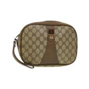 Beige Leren Vintage Schoudertas Gucci Vintage , Beige , Dames