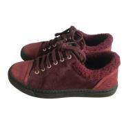 Pre-owned Suede sneakers Chanel Vintage , Red , Unisex