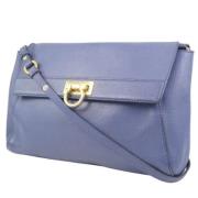 Pre-owned Leather shoulder-bags Salvatore Ferragamo Pre-owned , Blue ,...