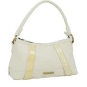 Pre-owned Leather handbags Burberry Vintage , White , Dames