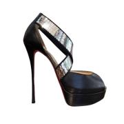 Pre-owned Leather sandals Christian Louboutin Pre-owned , Black , Dame...